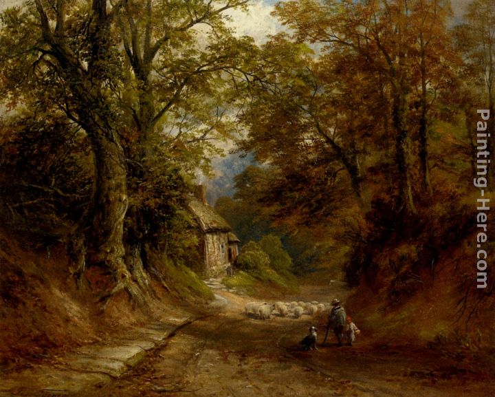 The Old Cottage, Littleover Lane painting - George Turner The Old Cottage, Littleover Lane art painting